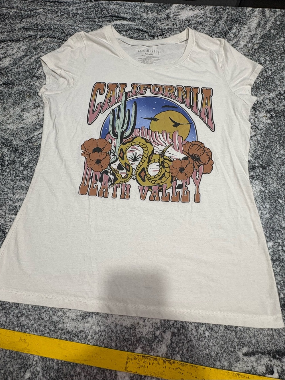 Wound Up Cream and Gray Logo Tee